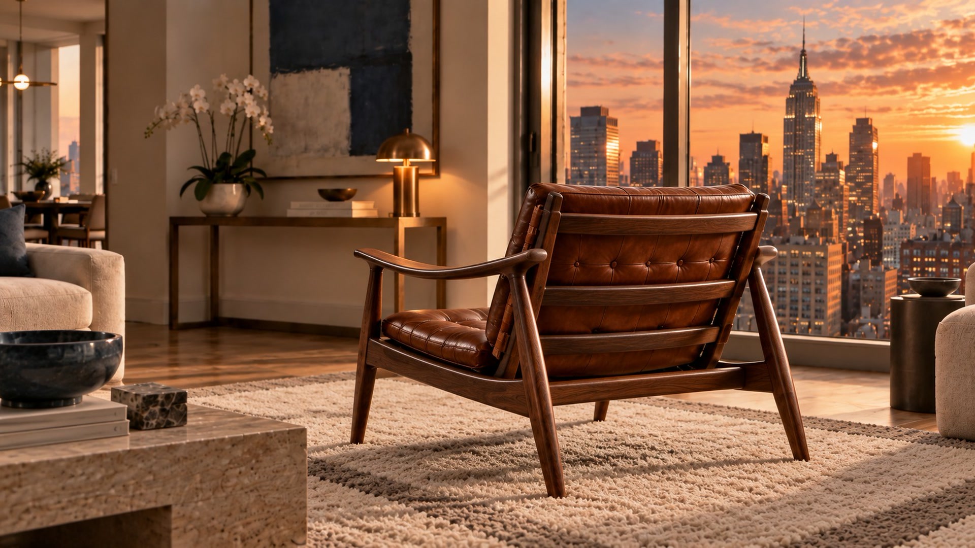 Akira armchair, rear view, New York apartment